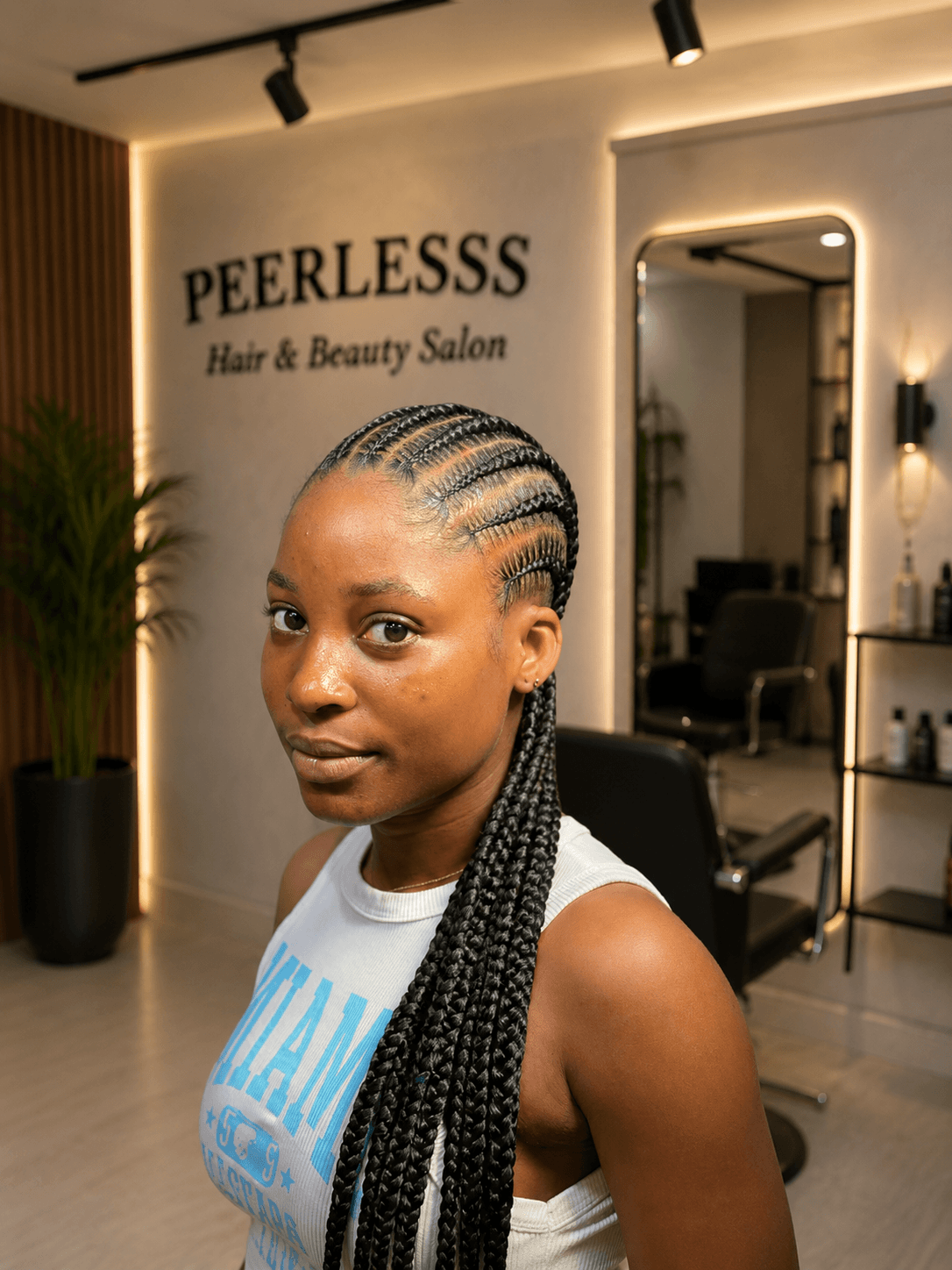 Professional wig styling by Peerless Beauty