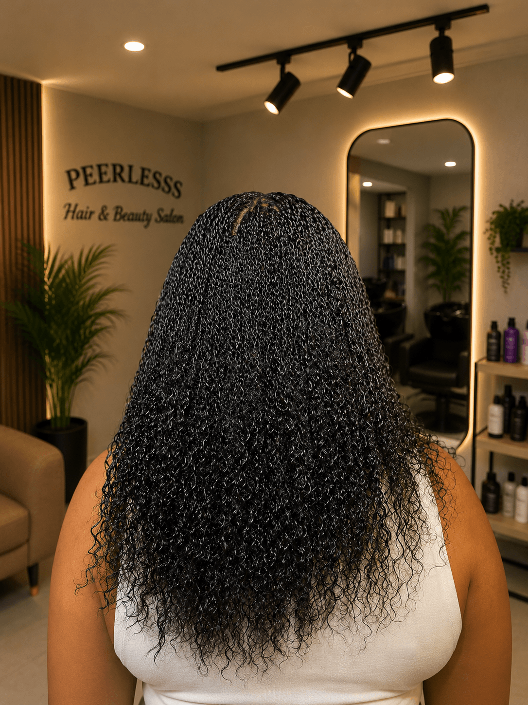 Beautiful braided hairstyle by Peerless Beauty