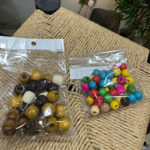 Wooden Hair Beads (Natural & Coloured Mix)